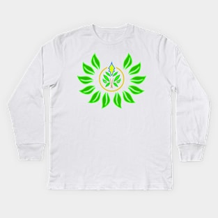 Face Mask Flower 36 Kids Long Sleeve T-Shirt